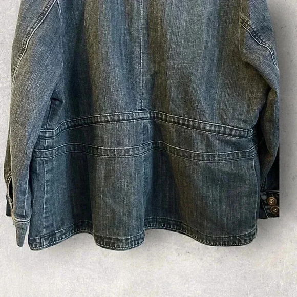 Mwah Jeans Denim Jacket women's plus size 1X medium wash with pockets - Picture 5 of 10